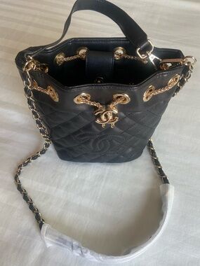 CHANEL VIP BEAUTE GIFT  Crossbody  Drawstring Bucket Bag with Gold Hardware